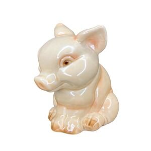 Vintage 1980s Goebel Sitting Smiling Pig Porcelain‎ Figurine West Germany 32049